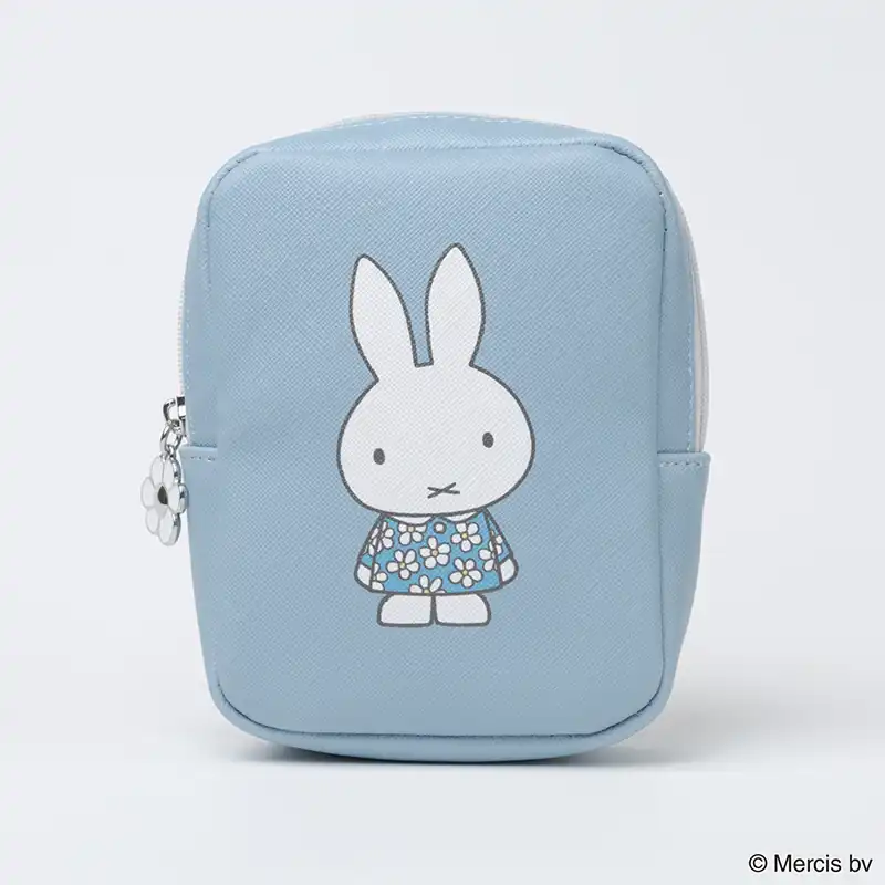 miffy ミッフィー MIFFY BLUE FLOWER 縦型スクエアポーチ ブルー/MIFF-212B